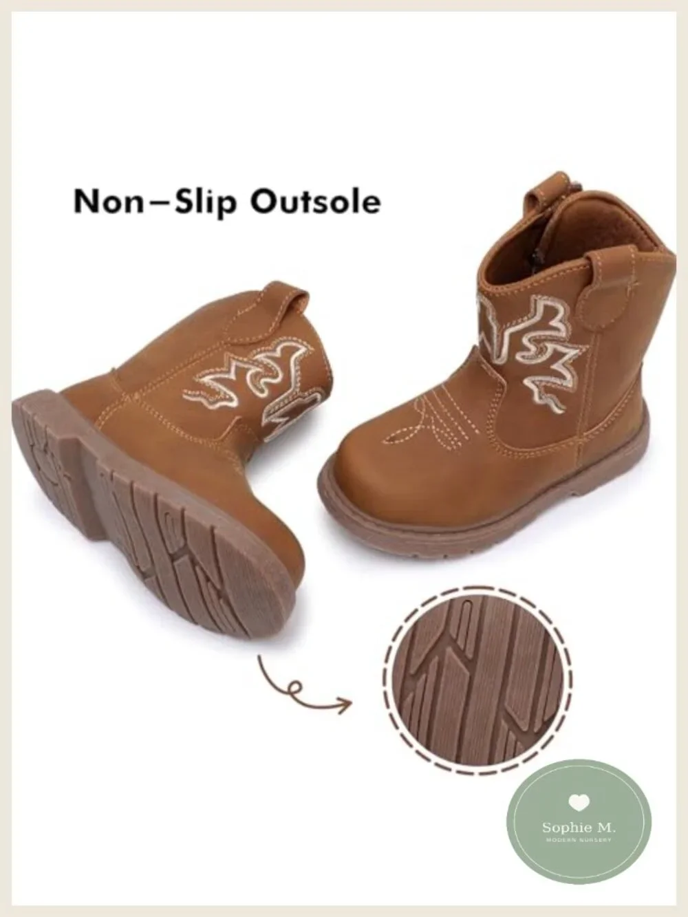 Toddler Cowboy Boots Boys Girls Western Boots Hook Loop Easy On Off Non Slip